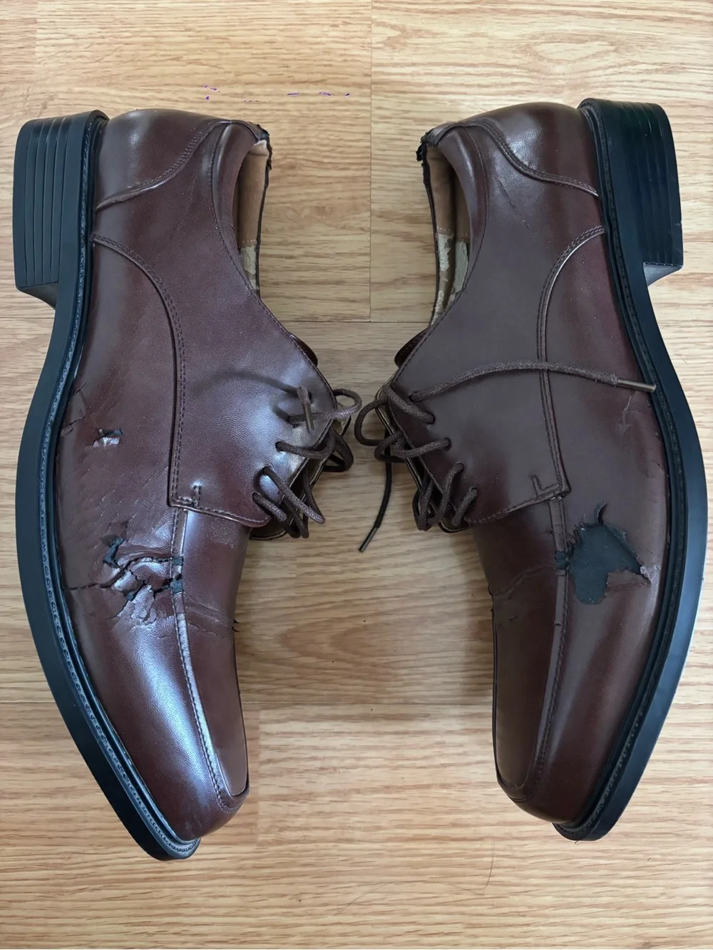 Croft & Barrow Men's Brown Leather Lace-Up Oxfords